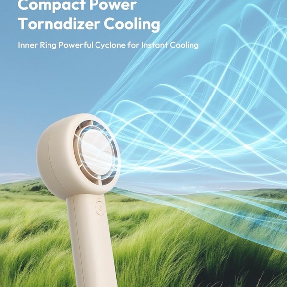 Portable Beige Handheld Fan (2) - Picture 4 of 7